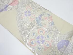 アンティーク　地紙に鳳凰・華紋織り出し袋帯（材料）